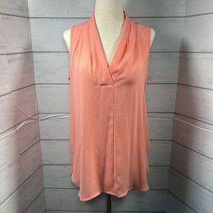 Vince Camuto Women's Sleeveless V Neck Top Coral Blouse Size Small